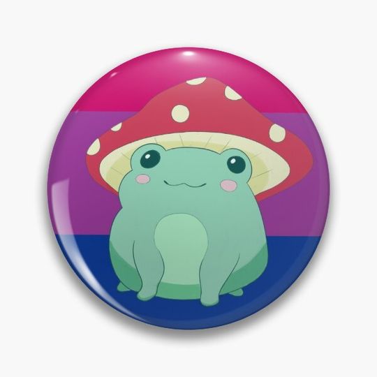 Mushroom Frog Bisexual Pride Pin Pin Button