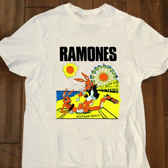 Vintage 1988 Ramones Rockaway Beach Shirt, Ramones Rock Band Shirt