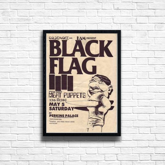 BLACK FLAG Concert Print Vintage Music Gig  Poster