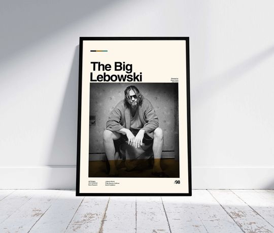 THE BIG LEBOWSKI Poster - Coen Brother - Retro Modern Art - Vintage Poster