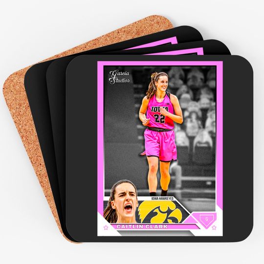 Caitlin Clark - Women's Basketball trading card - Pink Classic Coasters