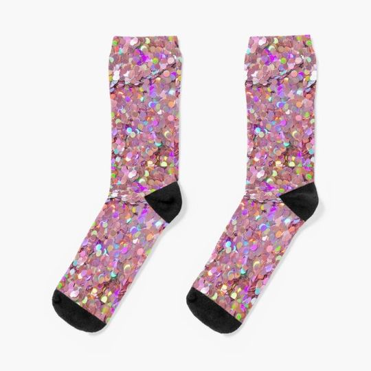Pink Glitter Sequins Socks