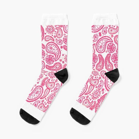 Pink Paisley Socks
