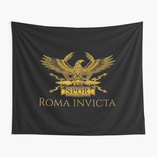 Roma Invicta Legionary Aquila Motivational Ancient Rome SPQR Eagle Standard Tapestry