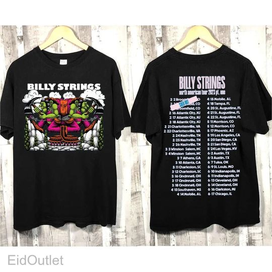 Billy Strings North American Tour 2023, Billy Strings Tour Double Sided Tour 2023 Shirt