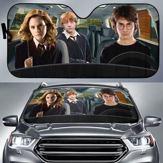 Harry Potter Driving 3D All Over Print Car Sun Shade