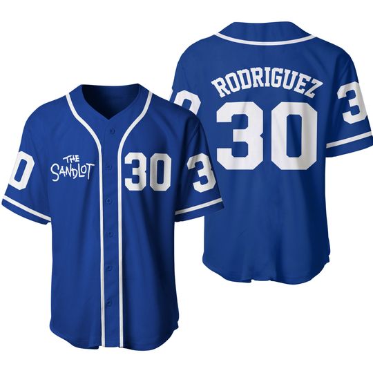 Youth The Sandlot Benny 'The Jet' Rodriguez 30 Hip Hop Stitched Sports Boys Shirts Movie Baseball Jerseys