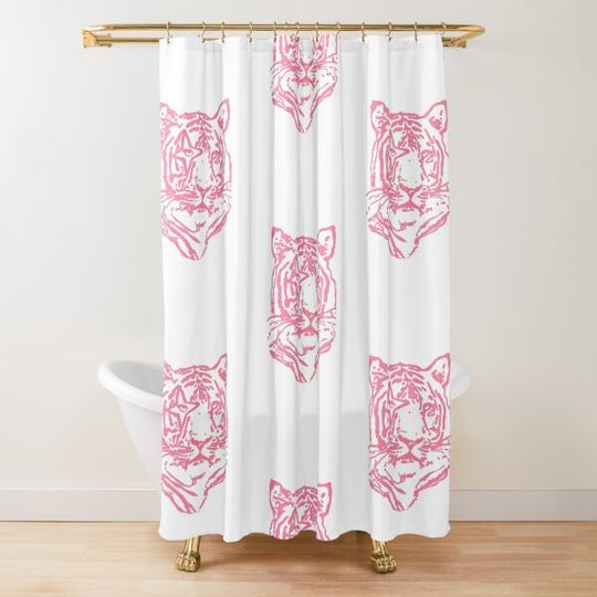 hot pink tiger Shower Curtain