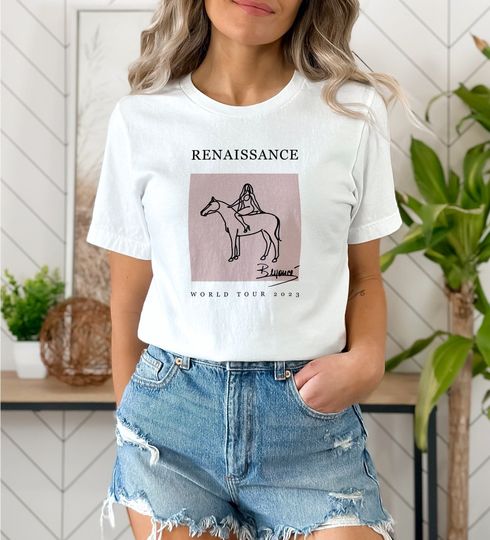 Beyonce Renaissance Shirt - Minimalist - Fine Line Art - Aesthetic - Neutral - Cute Clean T-Shirt