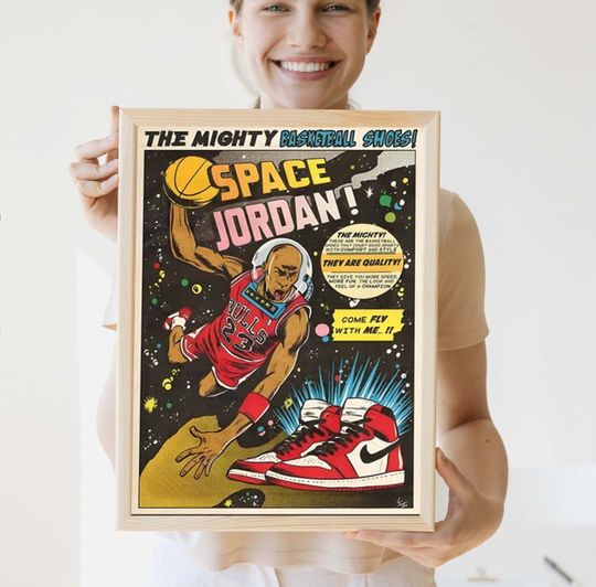 Space Jordan Poster, Vintage Poster, Basketball Poster