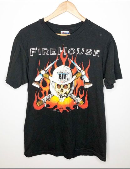 Vintage 90s Firehouse Rock Band World Tour Justin Case Inc 1991 Promo Single Stitch T Shirt Large