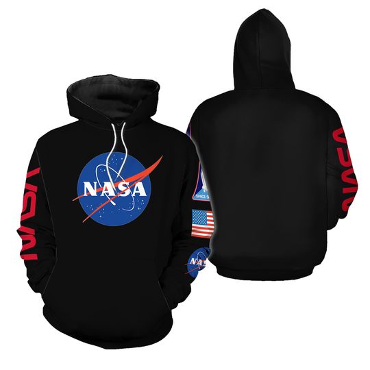 NASA hoodie with sleeve prints, Space Hoodie