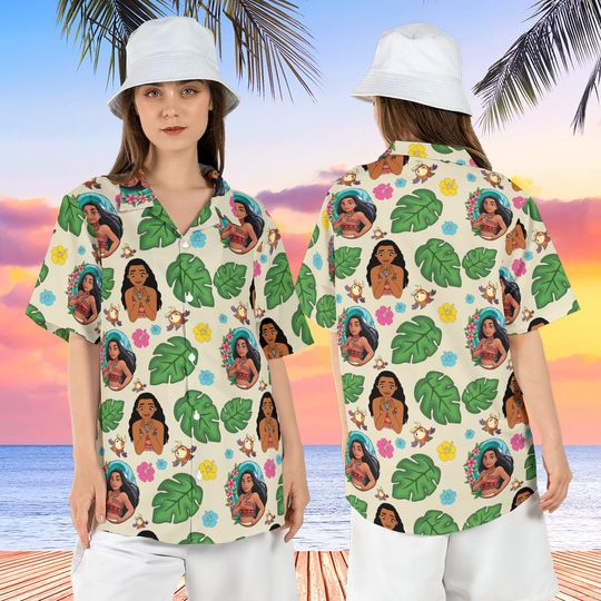 Tropical Moana Hawaiian Shirt, Princess Moana Hawaii Shirt