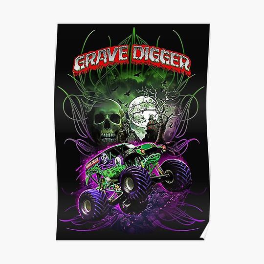 grave digger monster jam monster truck Premium Matte Vertical Poster