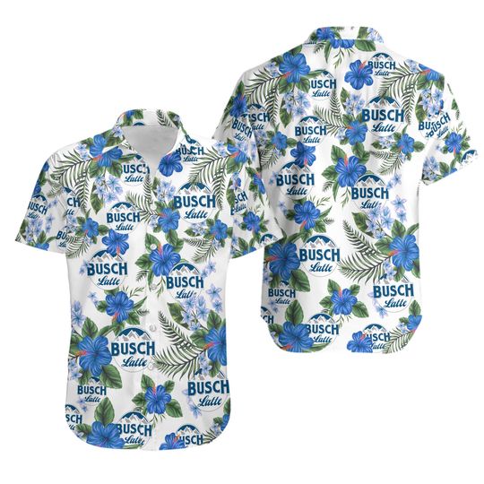 Light Beer Unisex Hawaiian Shirt, Busch Latte Beer Button Up Shirt