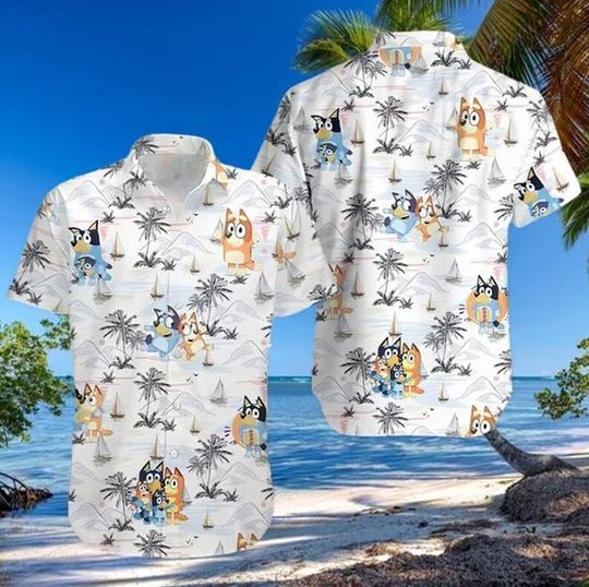 Funny BlueyDad Family Hawaiian Shirt, BlueyDad Beach Shirts