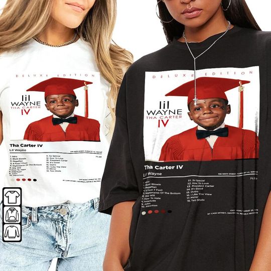 Lil Wayne Tha Carter IV Album Tracklist Shirt, Lil Wayne Vintage Album Retro Graphic Tee