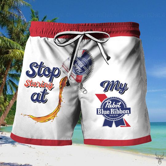 Pabst Blue Ribbon Man Shorts, Shorts For Men, Pabst Blue Ribbon Swim Shorts