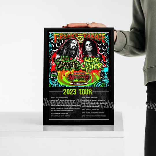 Rob Zombie and Alice Cooper Tour Freaks on Parade Tour 2023 Poster