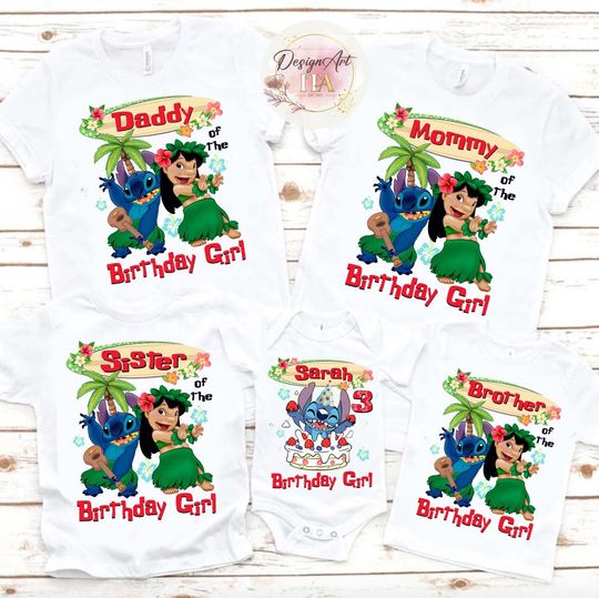 Personalized Lilo & Stitch birthday shirts