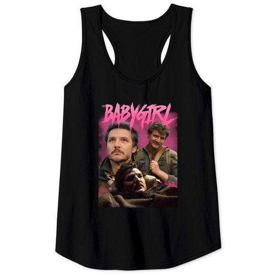 Pedro Pascal Babygirl Tank Tops - 90s Inspired Vintage Retro Style Graphic