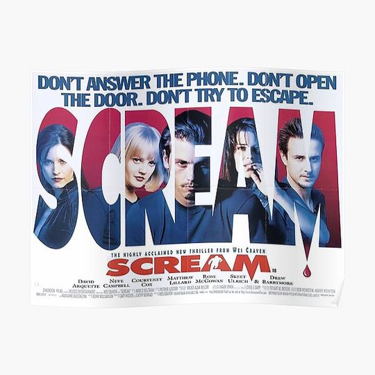 Scream (1996) Movie Poster Design 2 Premium Matte Vertical Poster