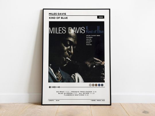 Miles Davis - Kind Of Blue Poster / Album Cover Poster / Music Wall Decor