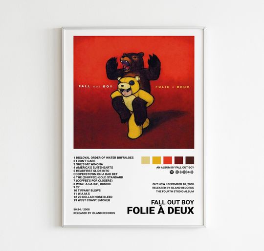 Fall Out Boy Posters / Folie A Deux Poster / Fall Out Boy, Album Cover Poster