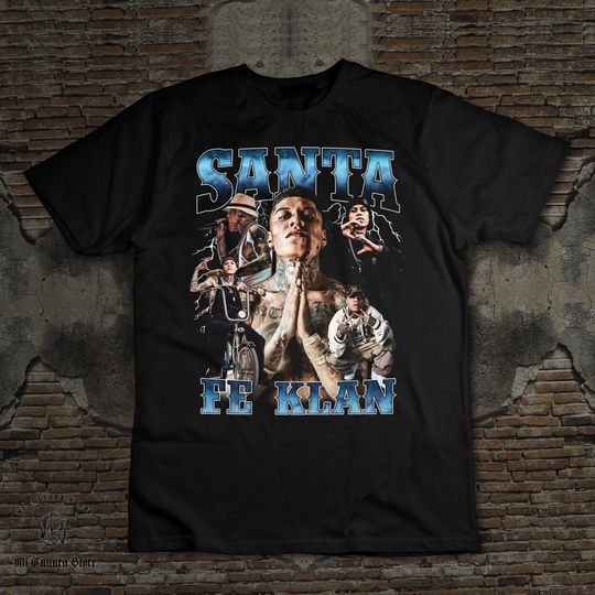 Santa Fe Klan vintage look t-shirt playera regional mexicano Santa Fe Klan T- Shirt