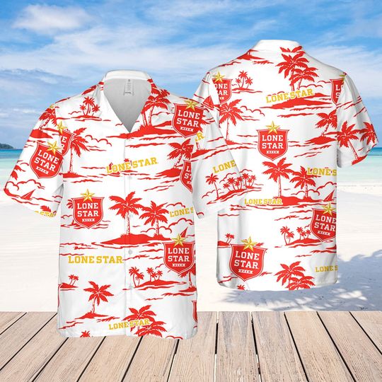 Lone Star Hawaiian Beach Pattern Shirt, hawaii beer Loves Shirt,