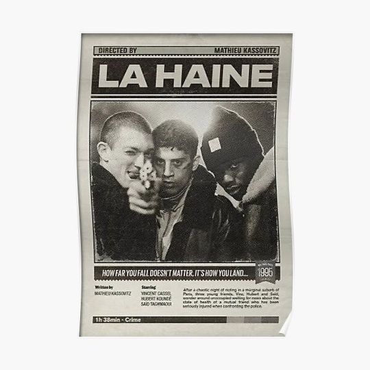 Minimalist La Haine Movie Poster Premium Matte Vertical Poster