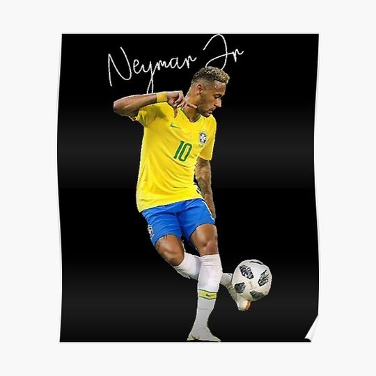 Neymar Jr signed brazil Classic Premium Matte Vertical Poster