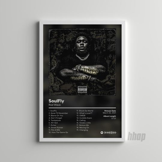 Rod Wave - SoulFly - Album Poster- Hip Hop Wall Art -