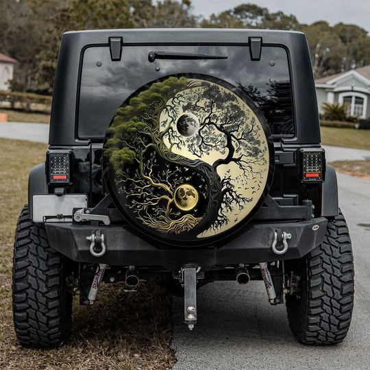 Moon Phase Tree Of Life Spare Tire Cover