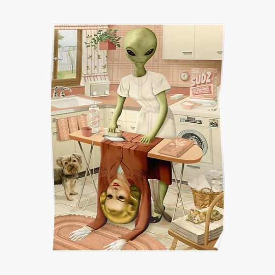 Alien Do Laundry Day Funny Premium Matte Vertical Poster