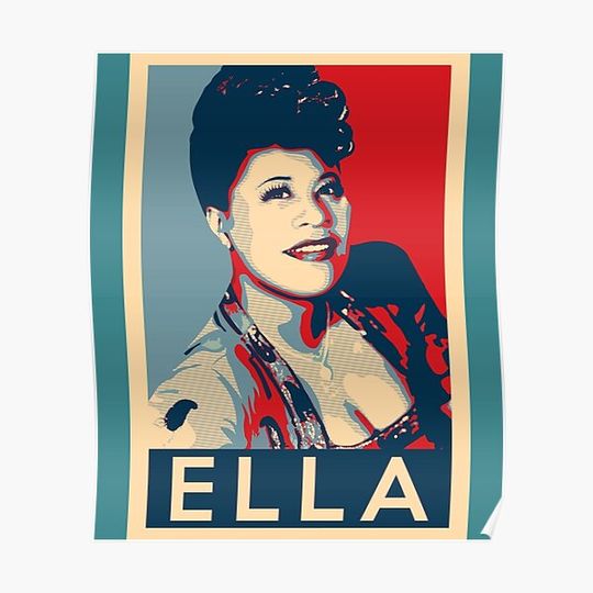 Ella Fitzgerald Hope Poster - Sizes of Jazz History Poster Premium Matte Vertical Poster