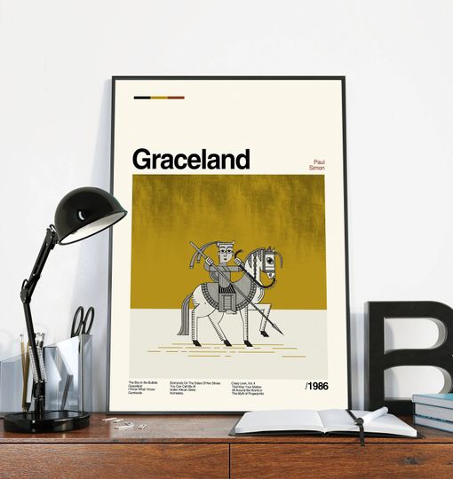 Paul Simon - Graceland - Minimalist Album Poster - Retro Movie Poster - Wall Art