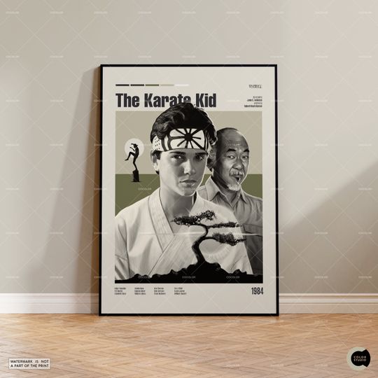 The Karate Kid, Retro Movie Poster, Midcentury Modern, Retro Tv Show Poster, Minimal Movie Art