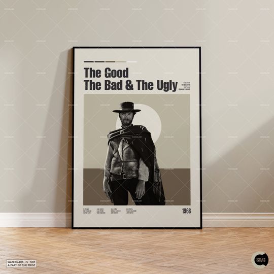 The Good The Bad The Ugly, Vintage Inspired Movie, Retro Modern, Vintage Inspired Poster