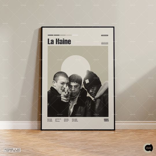 La Haine, Mathieu Kassovitz, Retro Movie Poster, Midcentury Modern, Retro Tv Show Poster