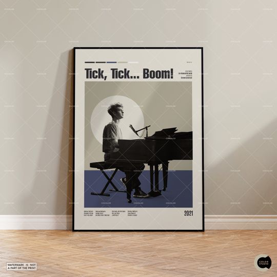Tick Tick Boom,Lin-Manuel Miranda, Retro Modern Movie Poster, Vintage Inspired Poster