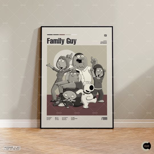 Family Guy, TV Series Poster, Vintage Movie Poster, Retro Modern Poster, Vintage Inspired Poster