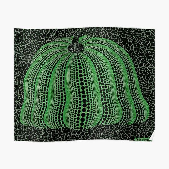 Yayoi Kusama - Pumpkin Green Exhibition Premium Matte Vertical Poster