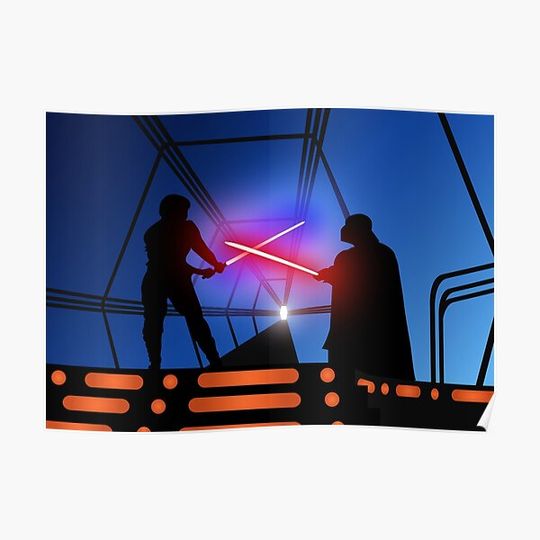 Luke vs Vader on Bespin Premium Matte Vertical Poster