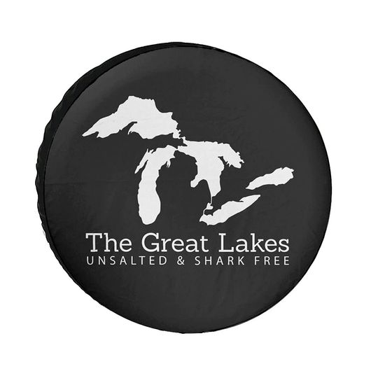 Unsalted And Shark Free Michigan Great Lakes Universe Exploration Spare Tire Cover