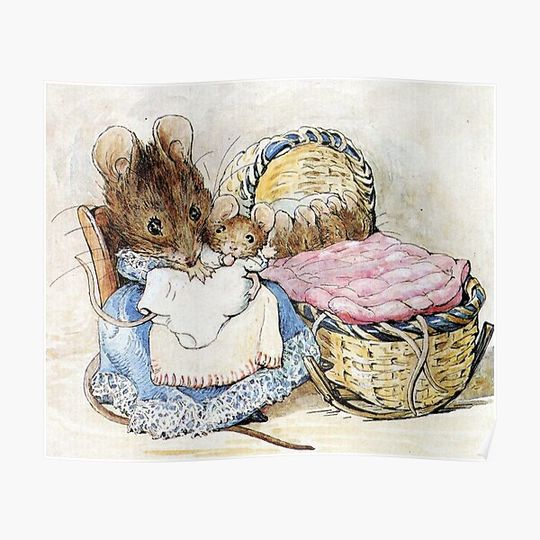Hunca Munca and her Babies - Tale of Two Bad Mice Beatrix Potter Premium Matte Vertical Poster