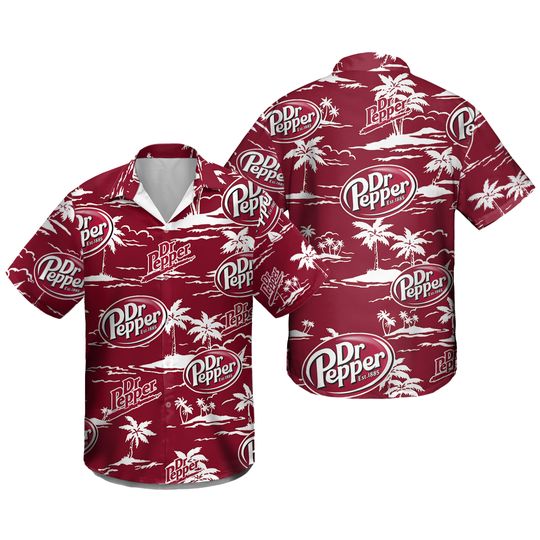 Dr.Pepper Hawaiian Beach Pattern Shirt, Hawaii beer Shirt, Dr Pepper Hawaiian Summer Shirt