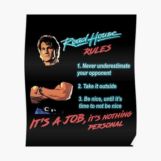 Roadhouse Rules Gift Men Women Premium Matte Vertical Poster