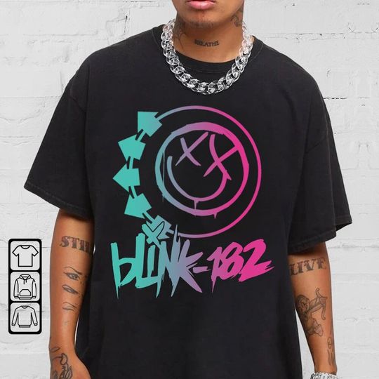 B182 Music Shirt K1, B182 Rock Music tshirt, Neon Logo Retro Vintage