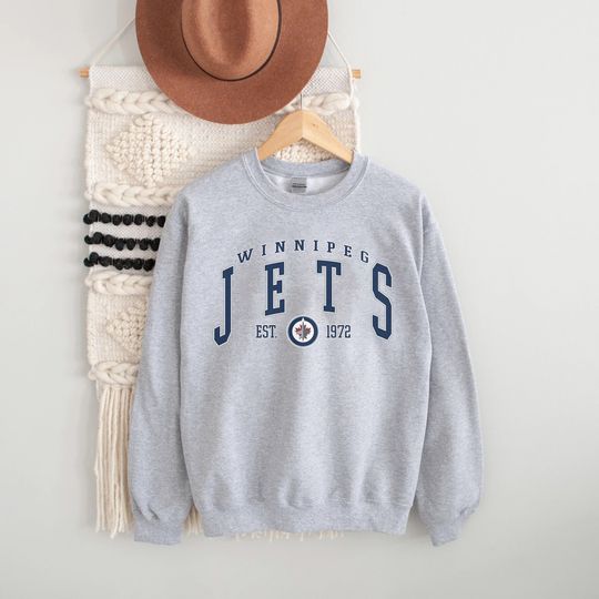 Winnipeg Jets Sweatshirt, Hockey Vintage Sweatshirt